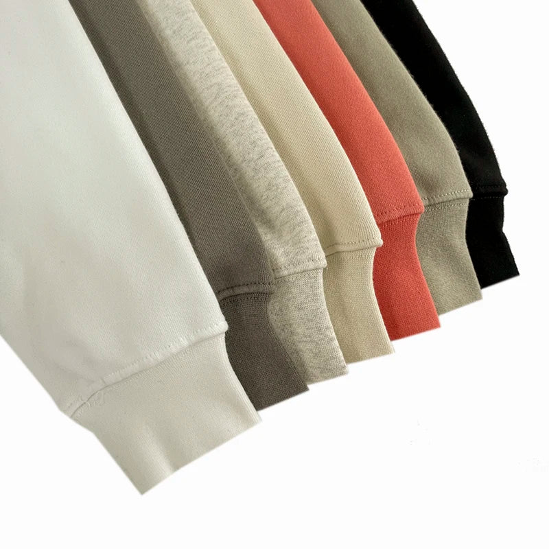 New High Quality Solid Color Hoodies Sweatshirts Loose Unisex Fashion Oversized Street Hip Hop Sweatshirt Cotton Pullover