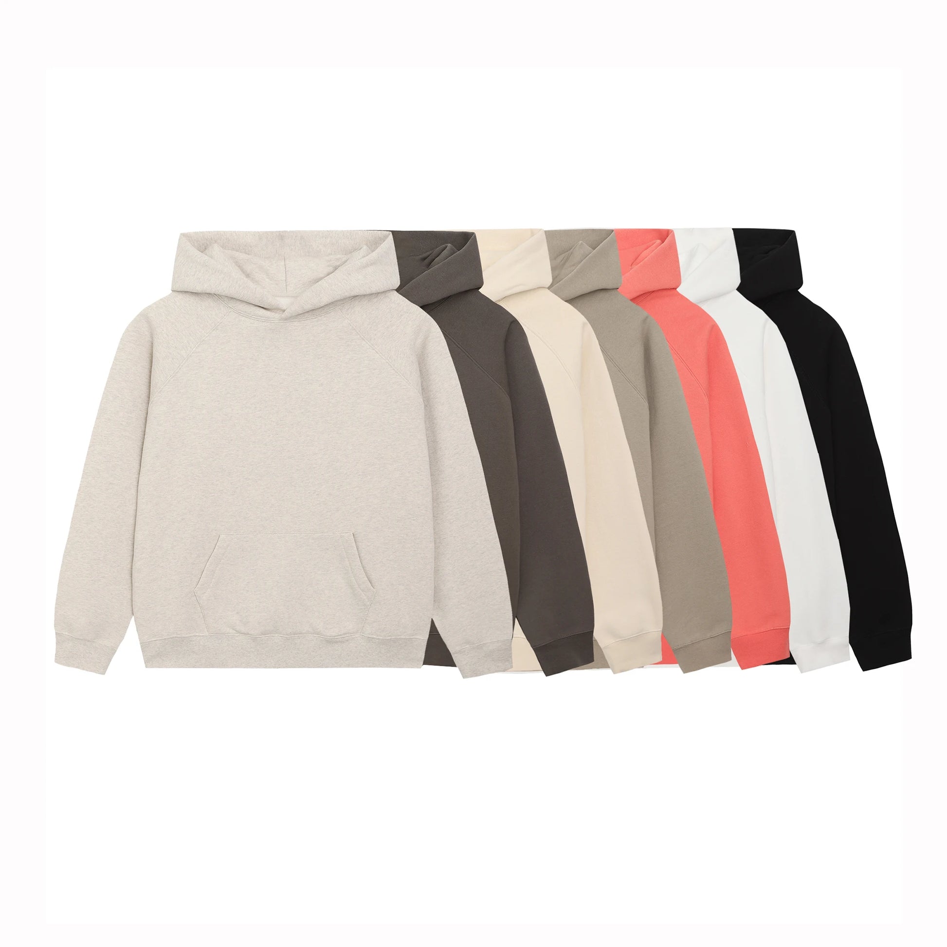 New High Quality Solid Color Hoodies Sweatshirts Loose Unisex Fashion Oversized Street Hip Hop Sweatshirt Cotton Pullover